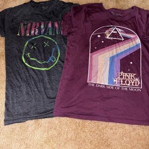 Pink Floyd and nirvana shirt